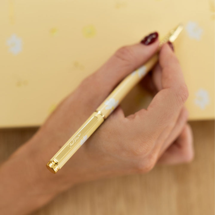The Luxe Pen  - Butter Yellow Daisy Print