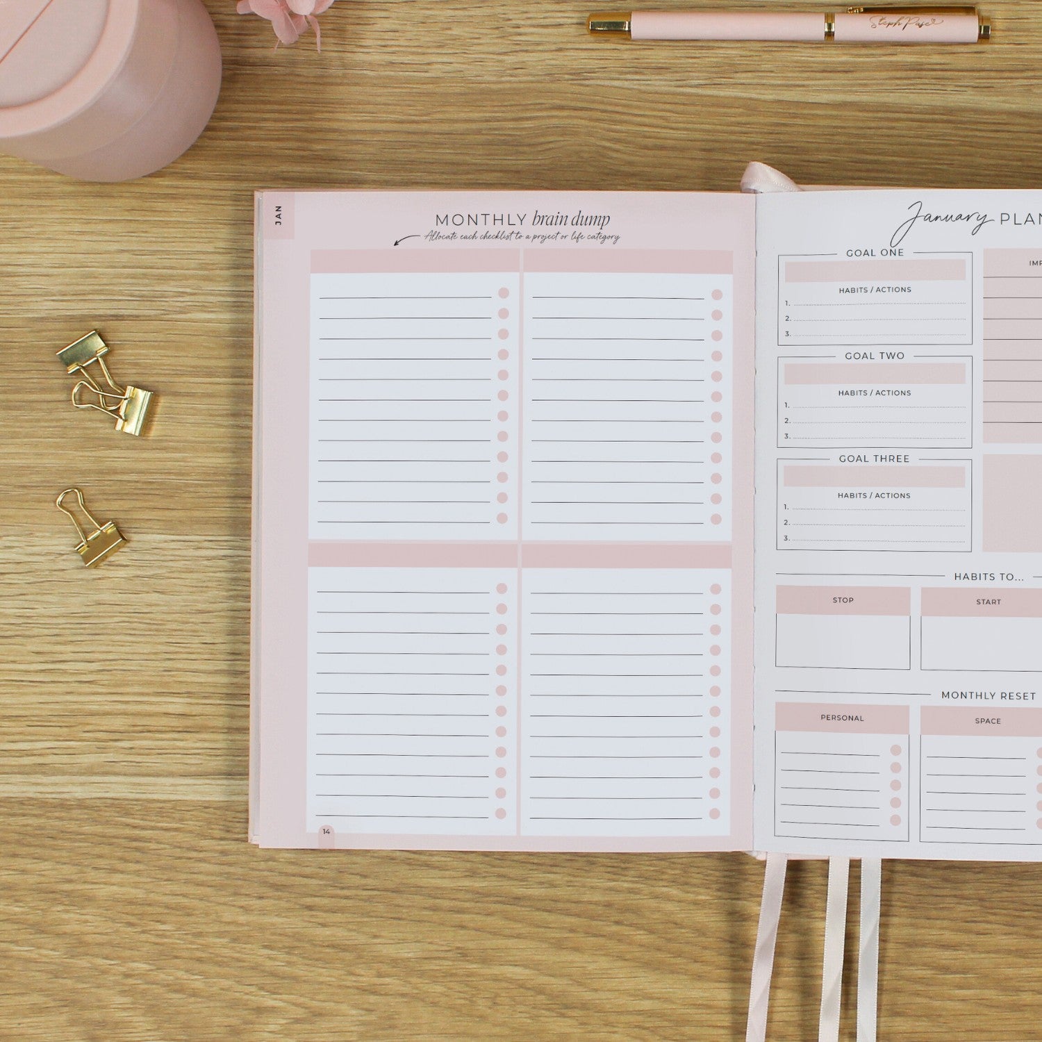 Essential Planner 2026 Essential Planner - Blush – Steph Pase Planners