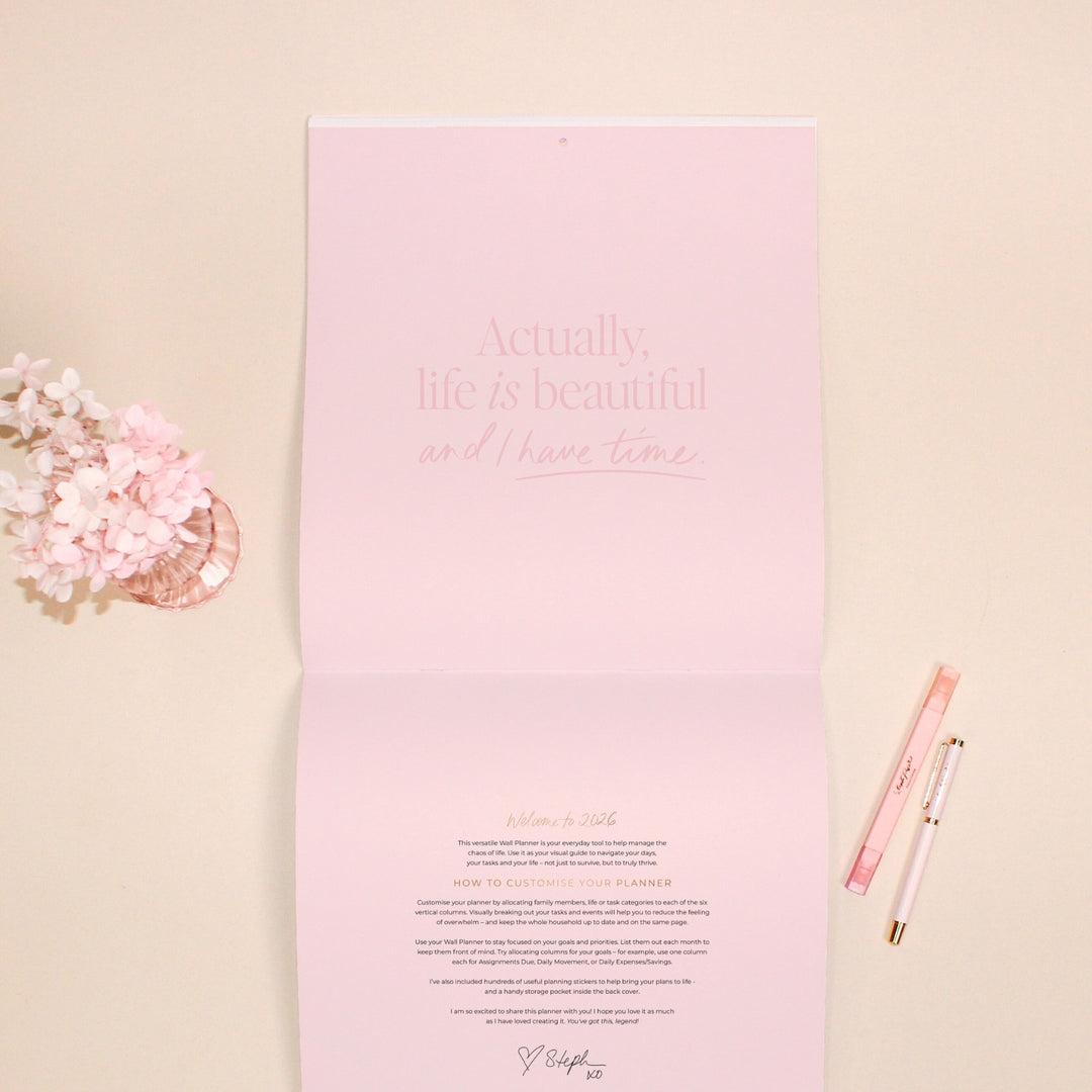 2026 Wall Planner - Blush + Beige