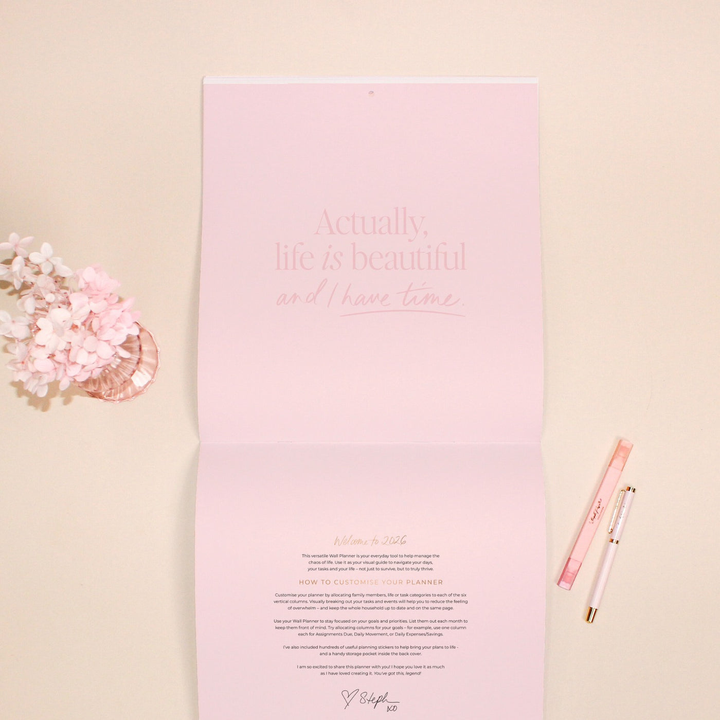2026 Wall Planner - Blush + Beige
