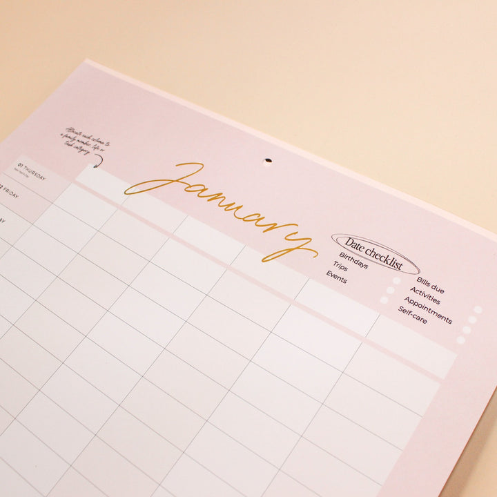 2026 Wall Planner - Blush + Beige