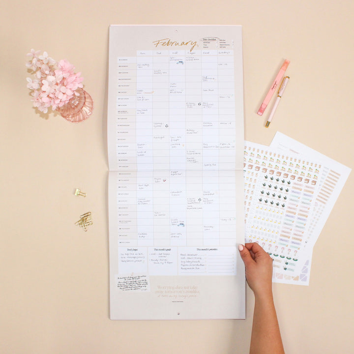 2026 Wall Planner - Blush + Beige