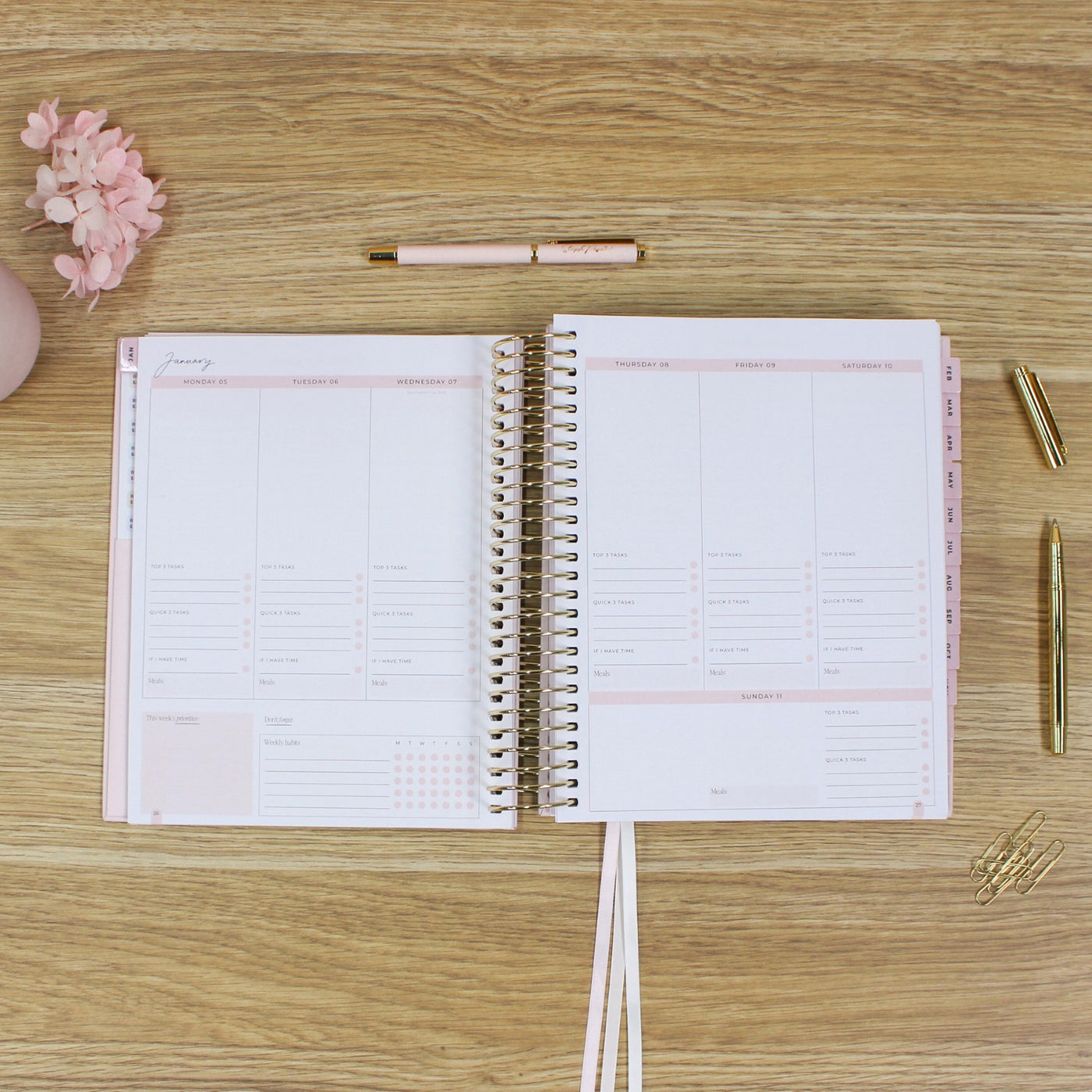 2026 Signature Planner - Blush + Yellow Gold