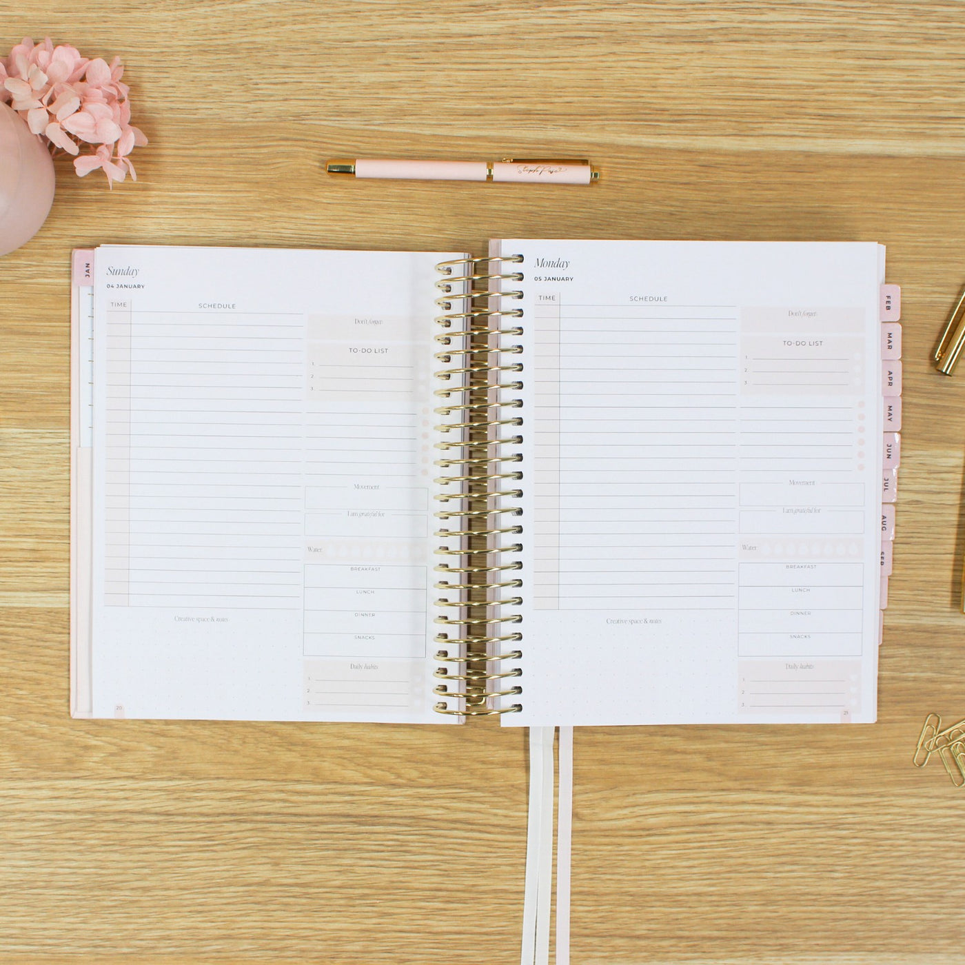 2026 Daily Planner - Blush