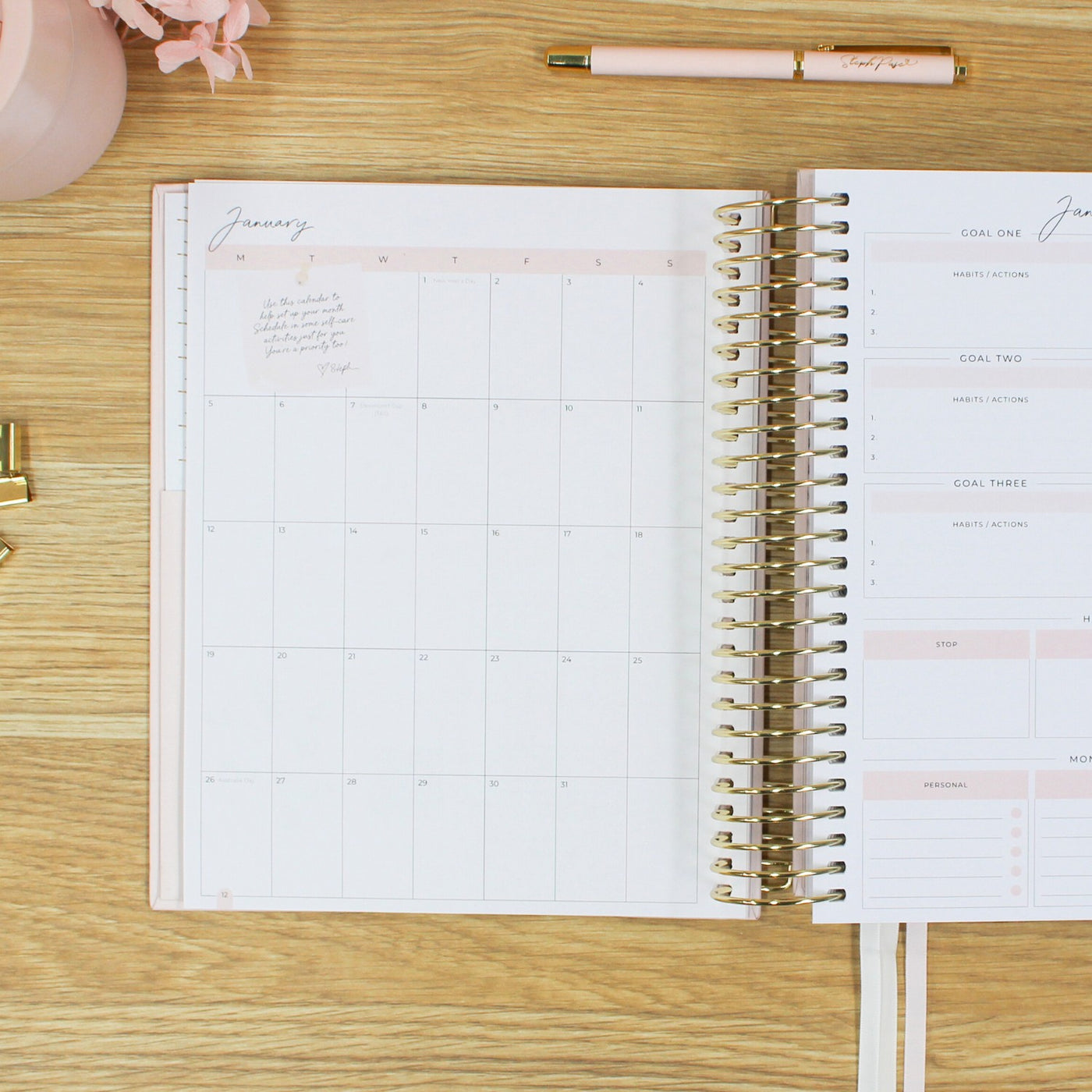2026 Daily Planner - Blush