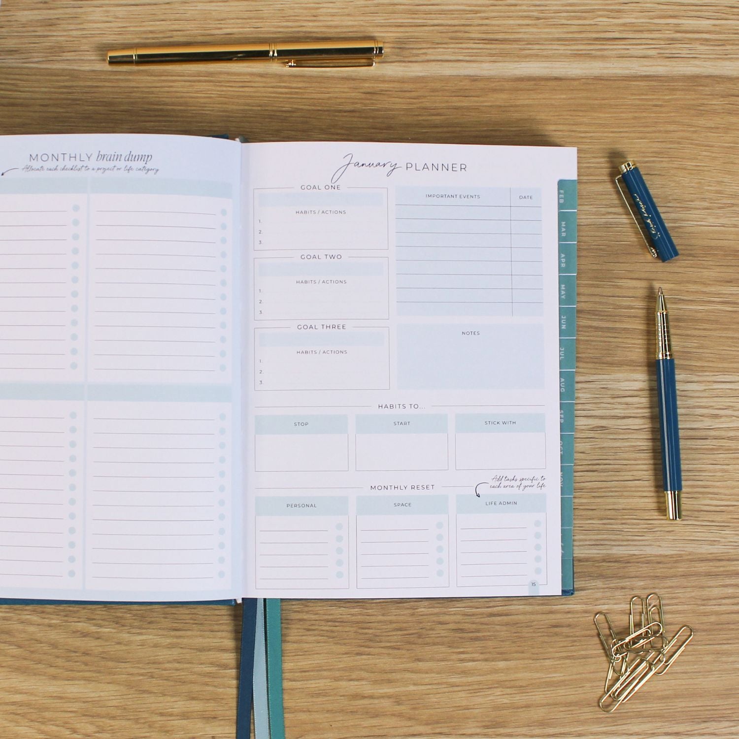 Essential Planner 2026 Essential Planner - Teal – Steph Pase Planners