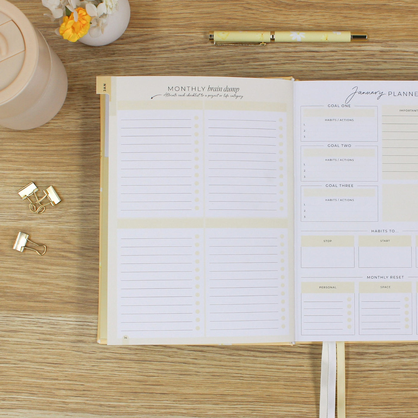 2026 Essential Planner - Butter Yellow