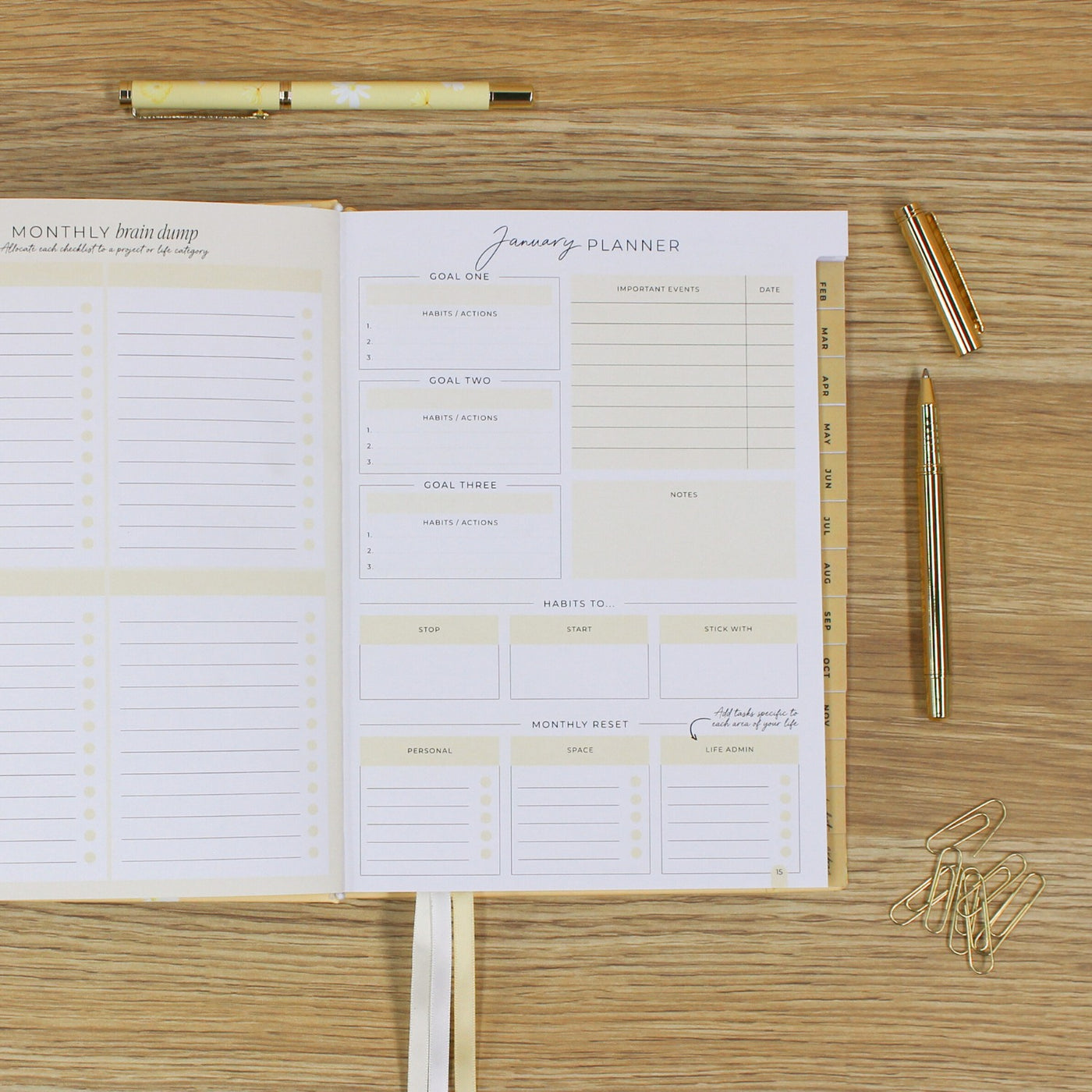 2026 Essential Planner - Butter Yellow