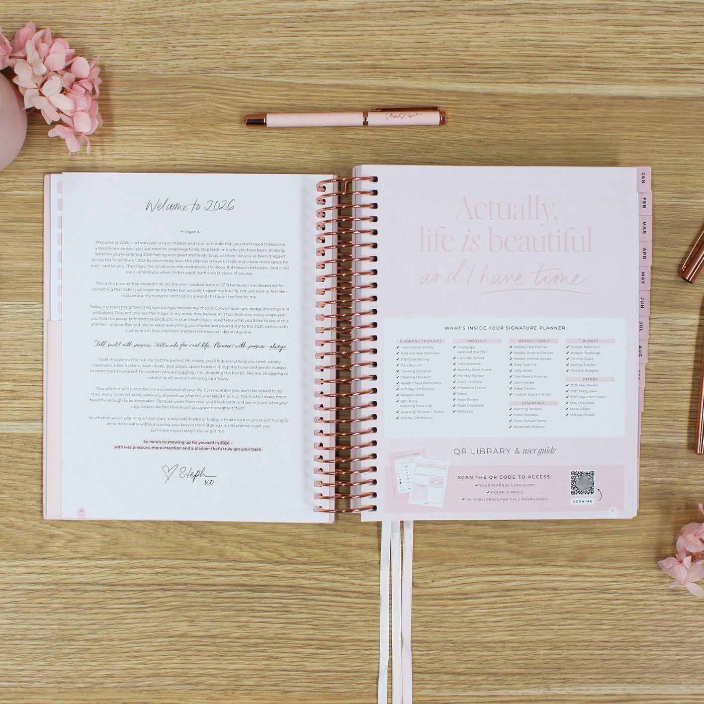 2026 Signature Planner - Blush + Rose Gold