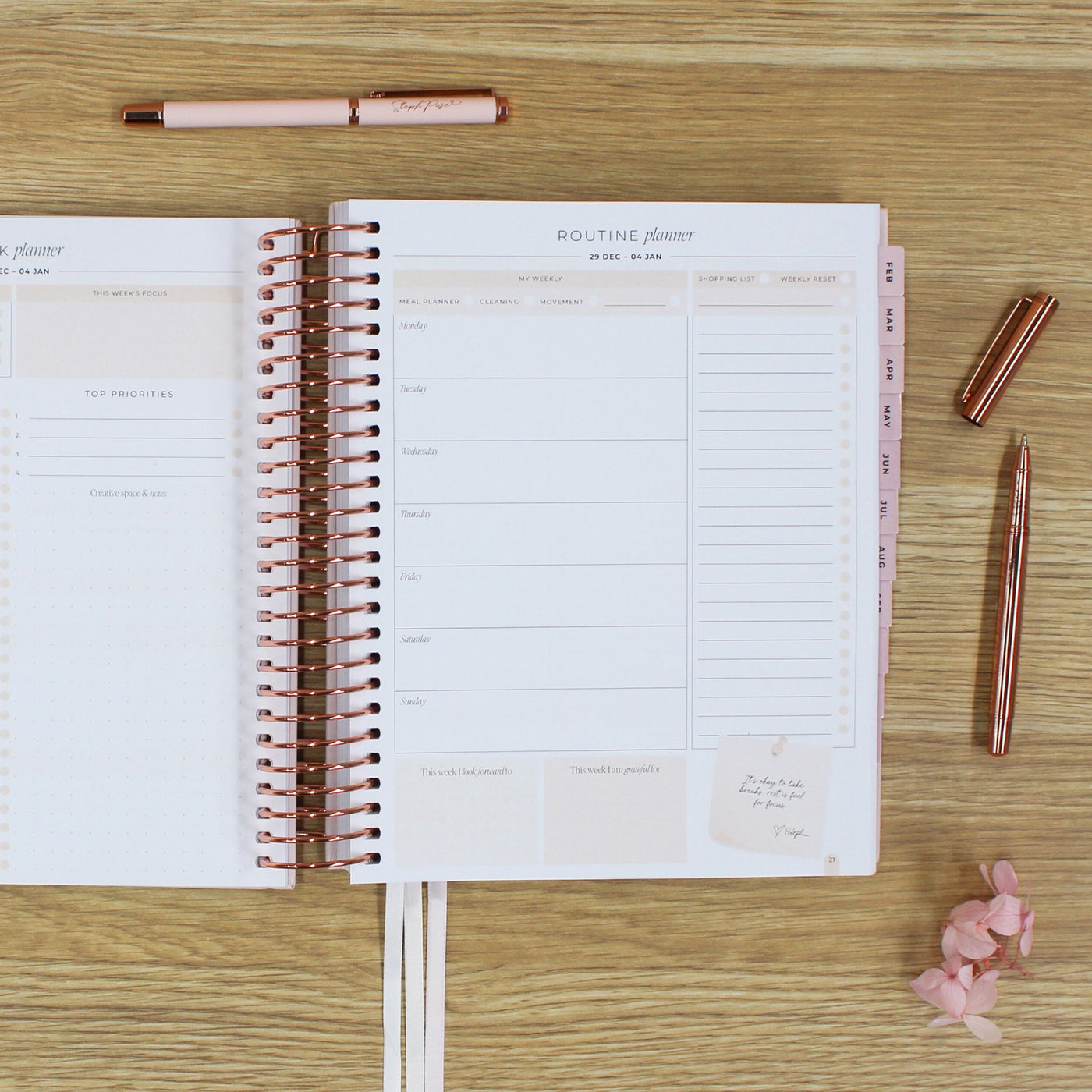 2026 Signature Planner - Blush + Rose Gold