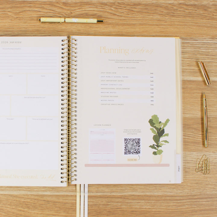 2026 Teacher Planner - Butter Yellow