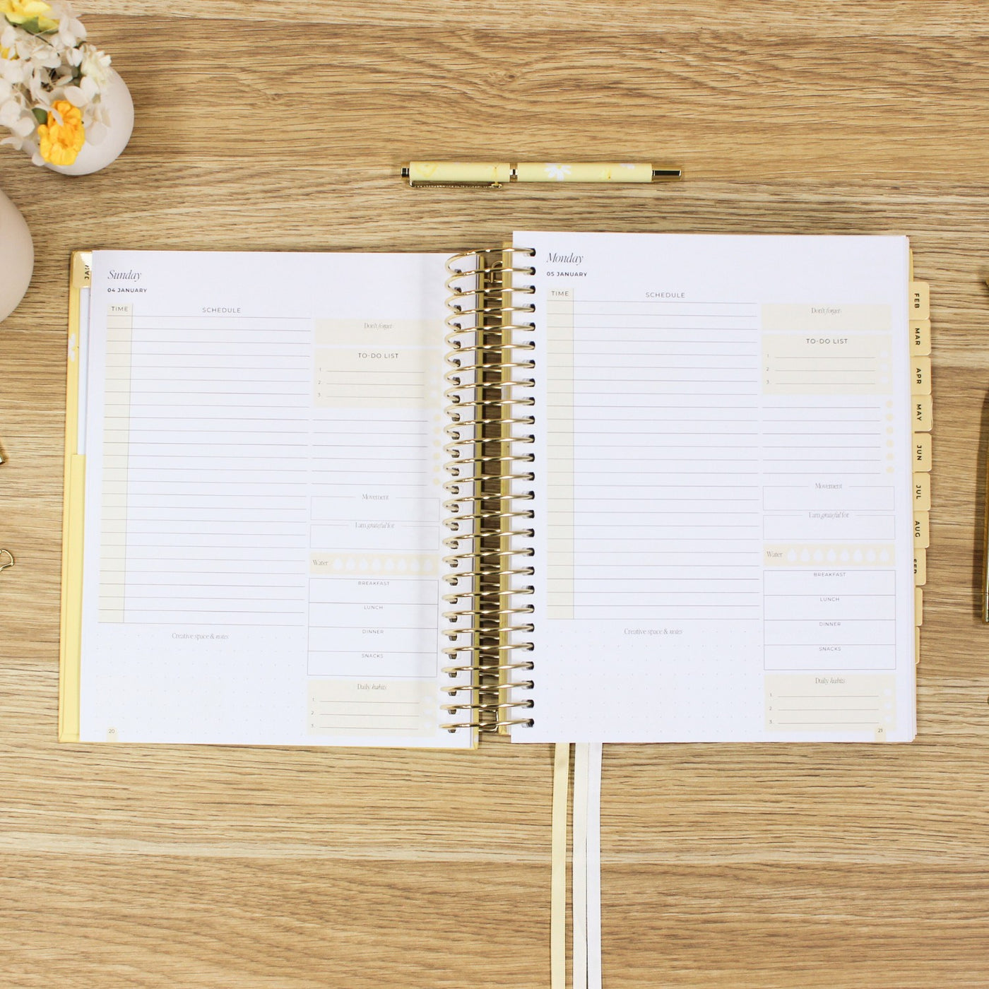 2026 Daily Planner - Butter Yellow