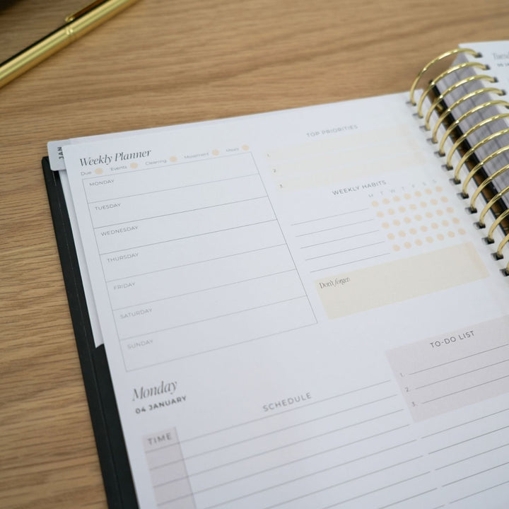 2027 2-Day Planner - Black