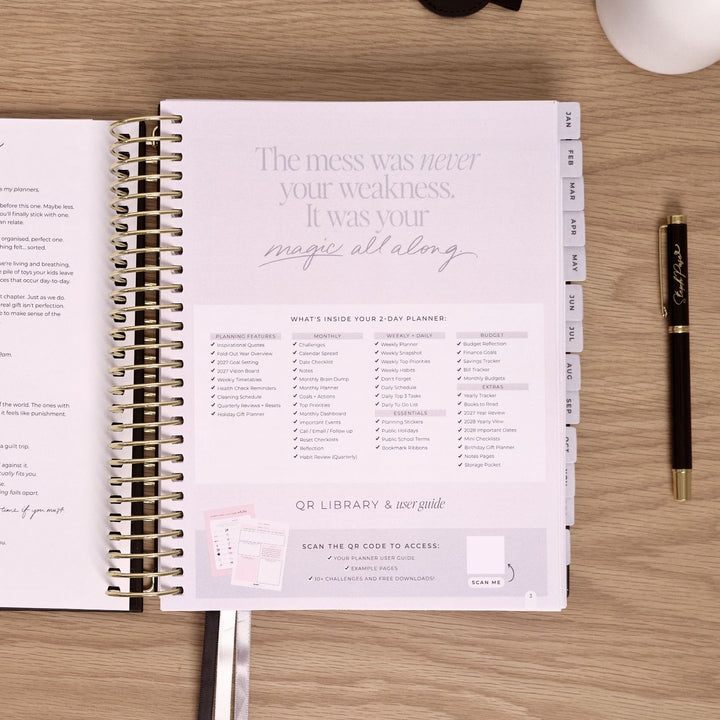 2027 2-Day Planner - Black