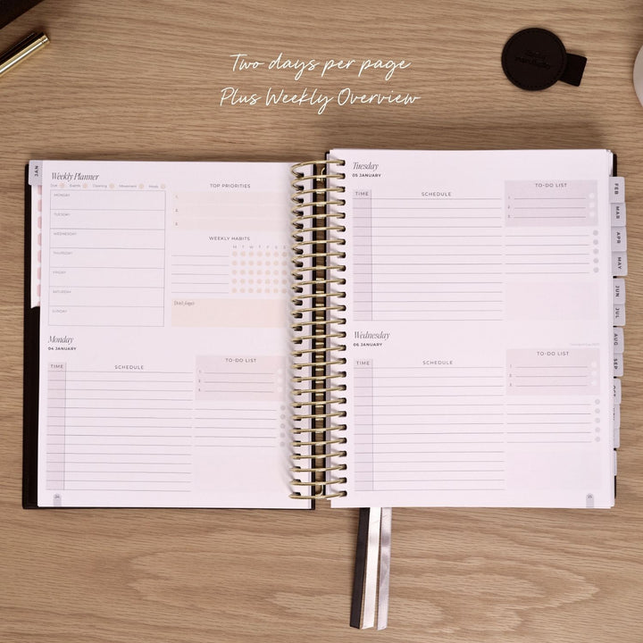 2027 2-Day Planner - Black