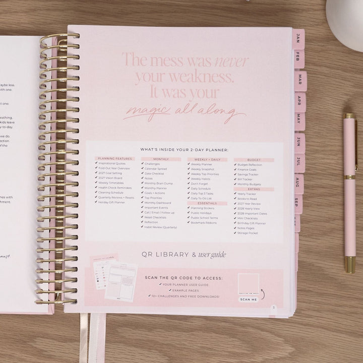 2027 2-Day Planner - Blush