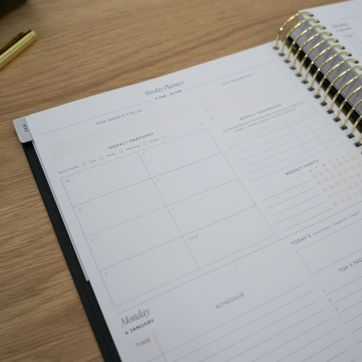 2027 Business Planner A4 - Black