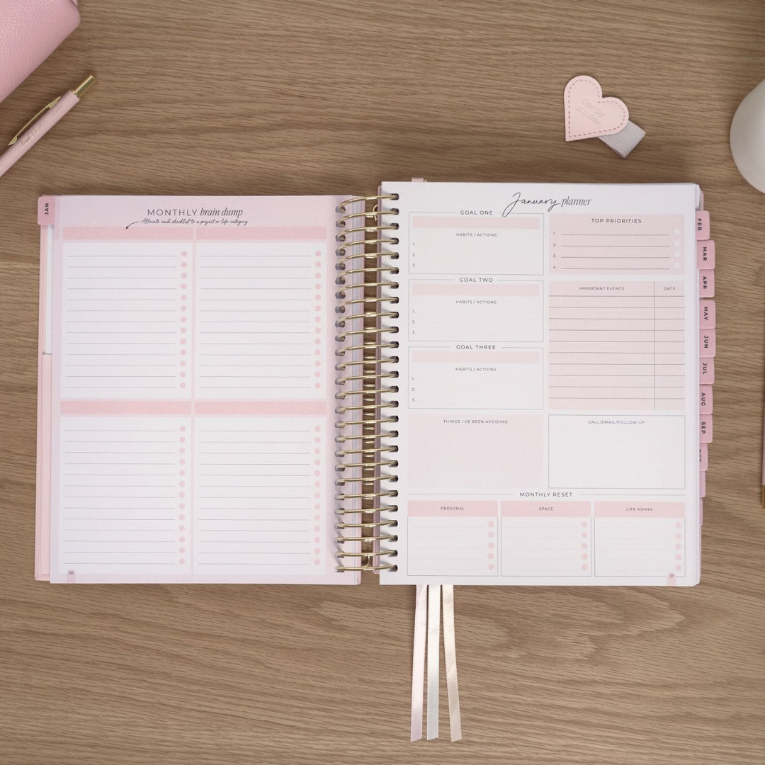 2027 Signature Weekly Planner - Blush + Yellow Gold