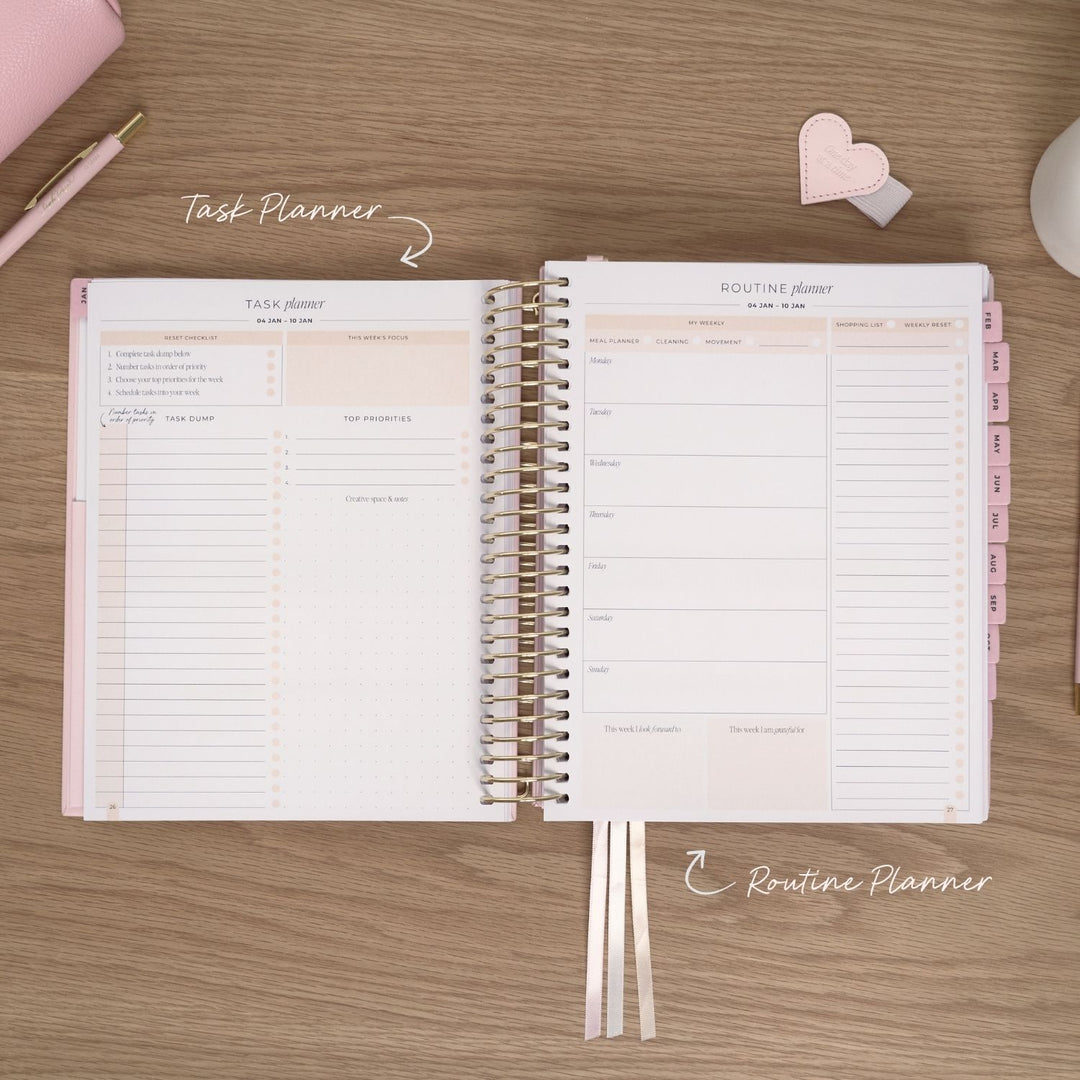 2027 Signature Weekly Planner - Blush + Yellow Gold