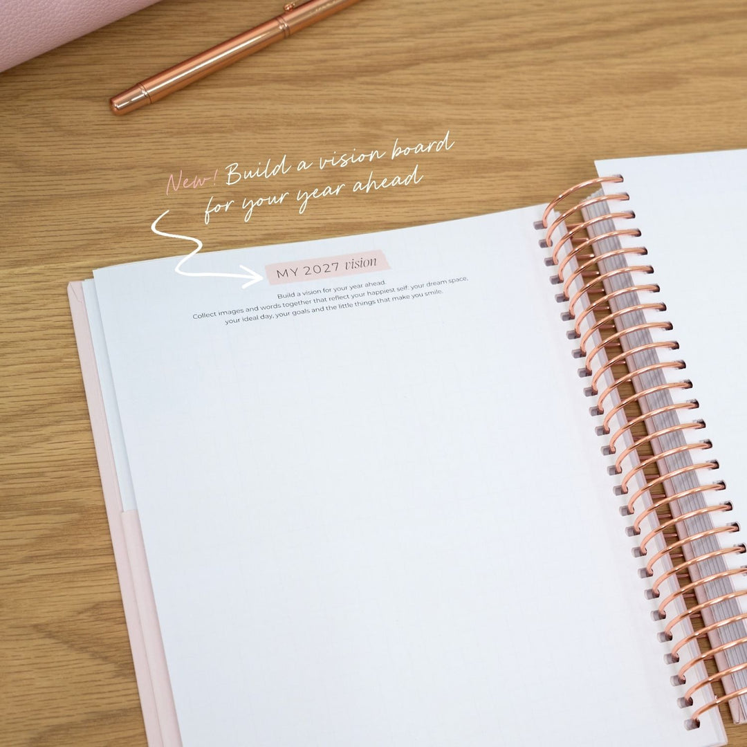 2027 Signature Weekly Planner - Blush + Rose Gold