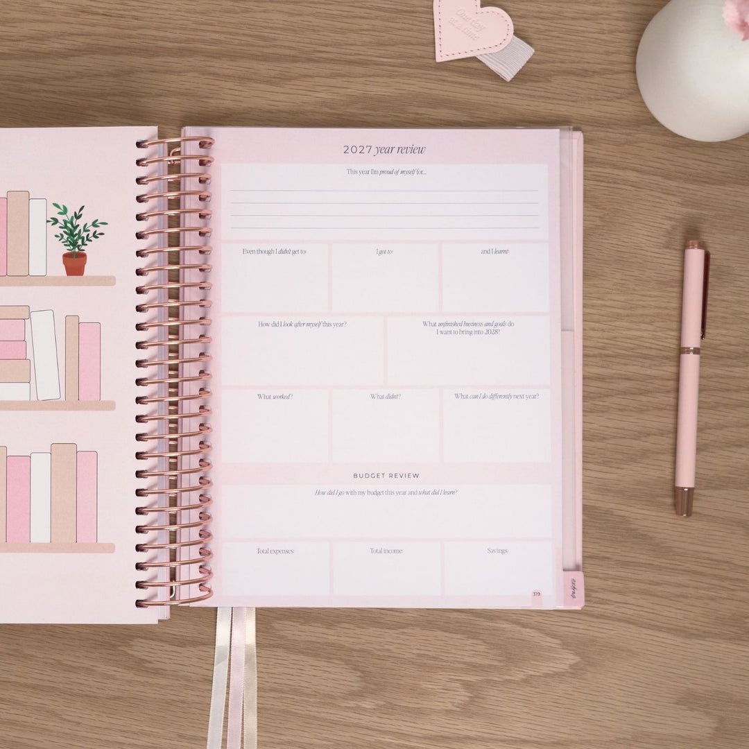 2027 Signature Weekly Planner - Blush + Rose Gold