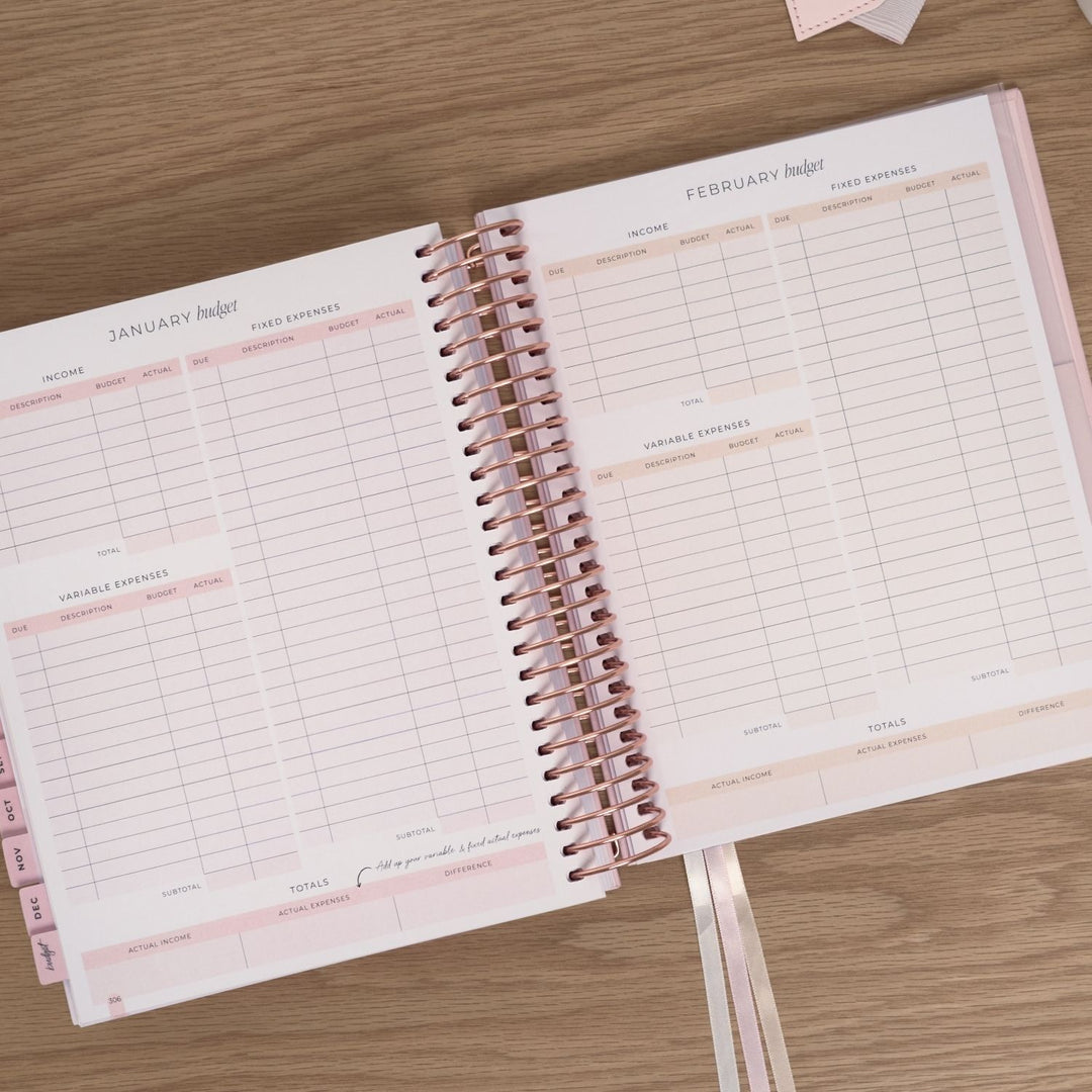 2027 Signature Weekly Planner - Blush + Rose Gold