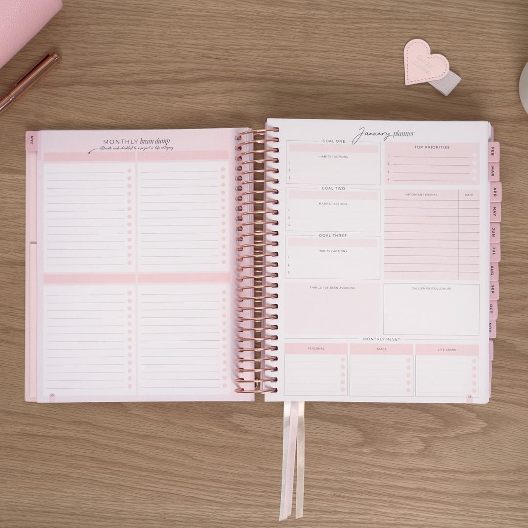 2027 Signature Weekly Planner - Blush + Rose Gold