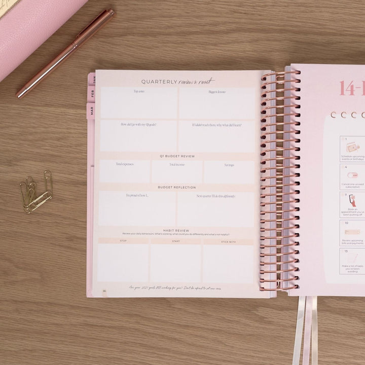 2027 Signature Weekly Planner - Blush + Rose Gold