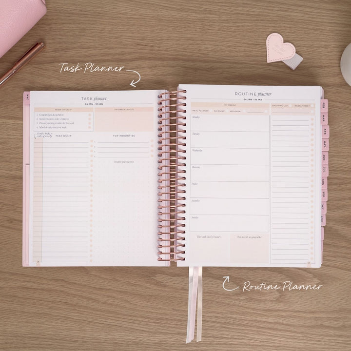 2027 Signature Weekly Planner - Blush + Rose Gold