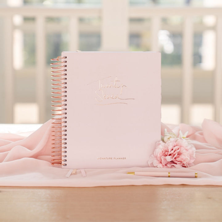 2027 Signature Weekly Planner - Blush + Rose Gold
