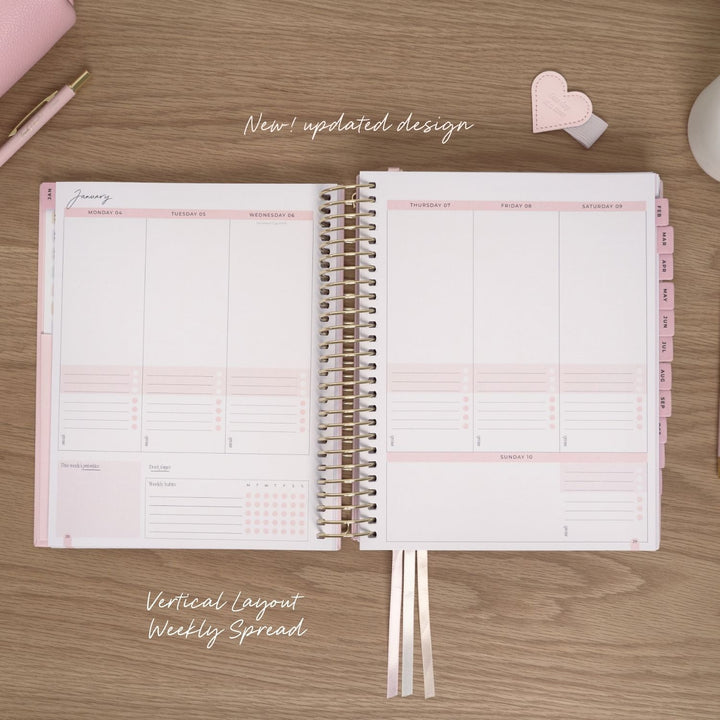 2027 Signature Weekly Planner - Blush + Yellow Gold