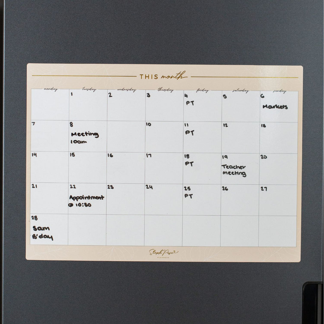 Monthly Planner Magnet - Beige
