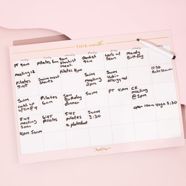 Monthly Planner Magnet - Blush Pink