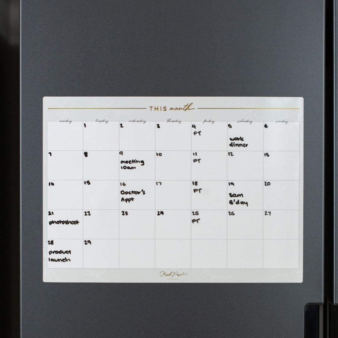 Monthly Planner Magnet - Grey