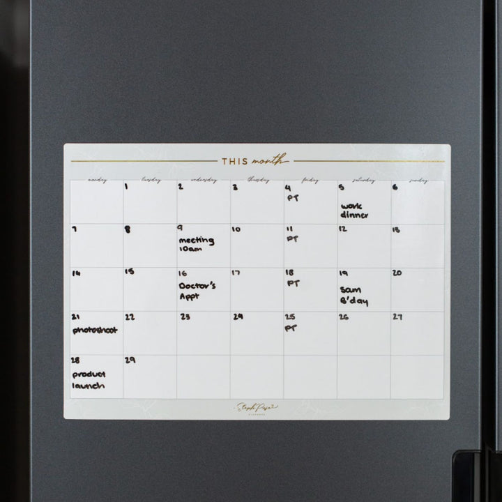 Monthly Planner Magnet - Grey