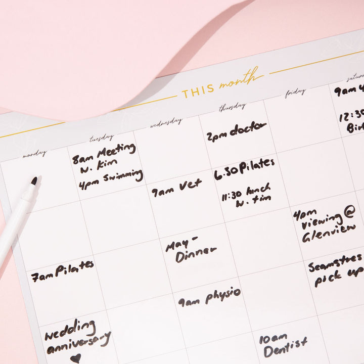 Monthly Planner Magnet - Grey