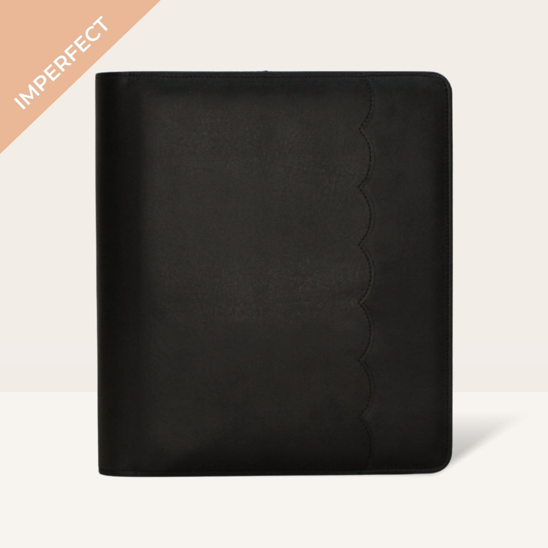 *Imperfect* Luxe Zip-up Planner Folio - Black - Large