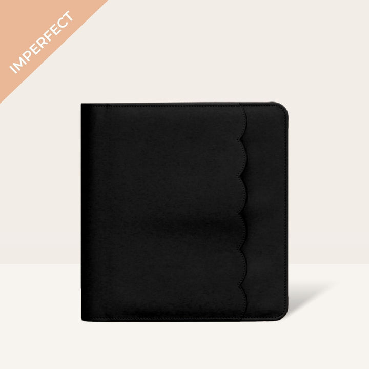 *Imperfect* Luxe Zip-up Planner Folio - Black - Small