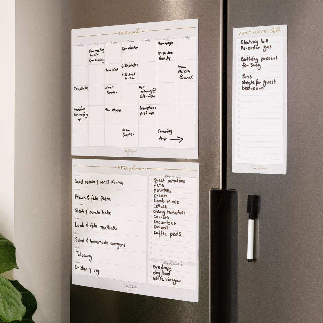Monthly Planner Magnet - Grey