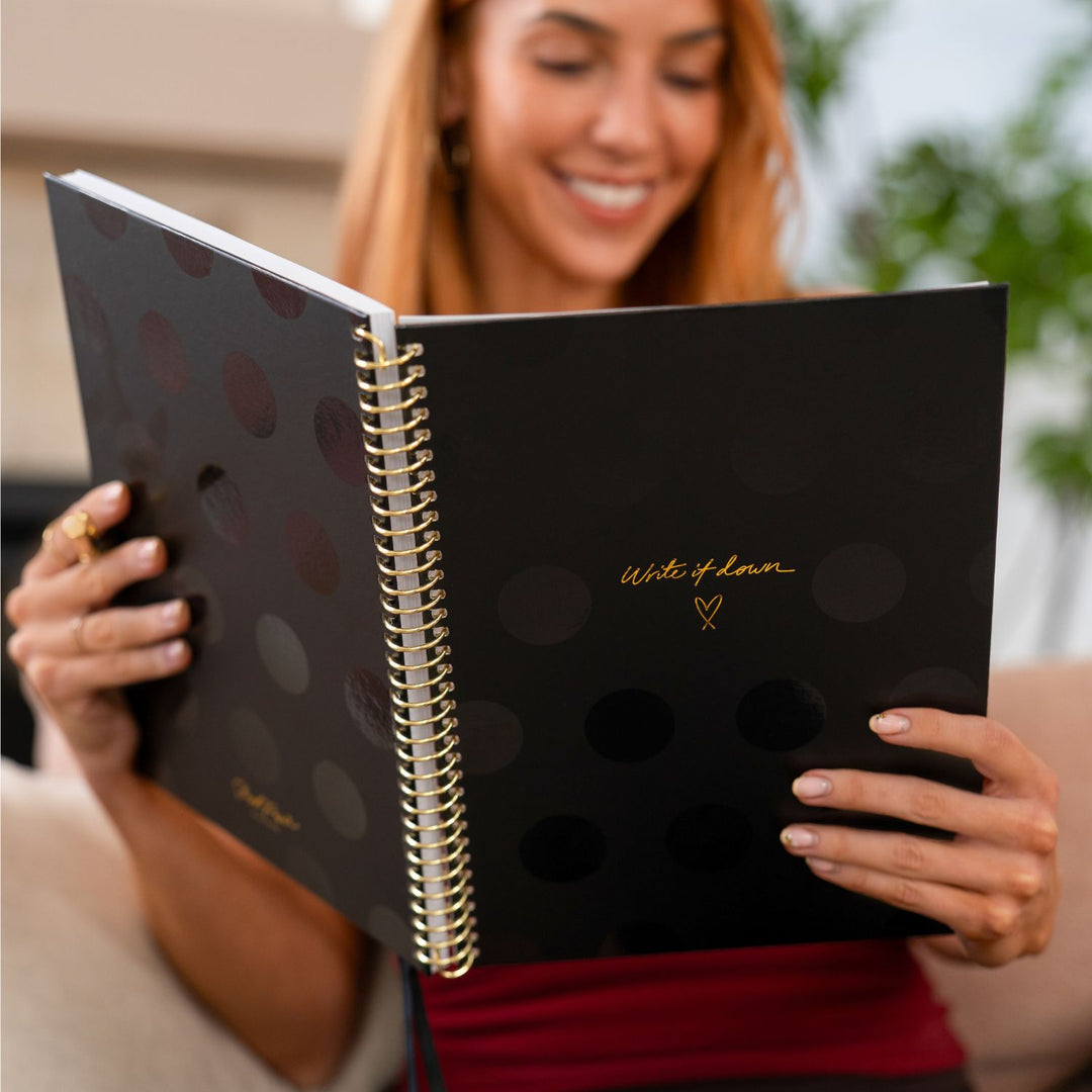 A4 Notebook - Black Polka Dot