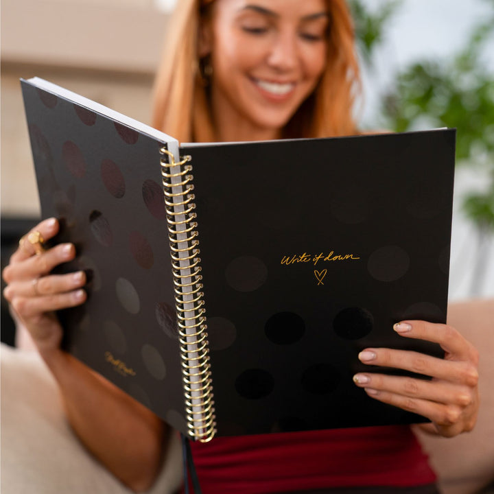 A4 Notebook - Black Polka Dot