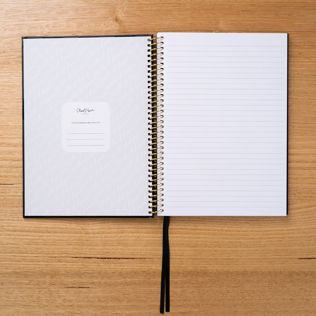 A4 Notebook - Black Polka Dot