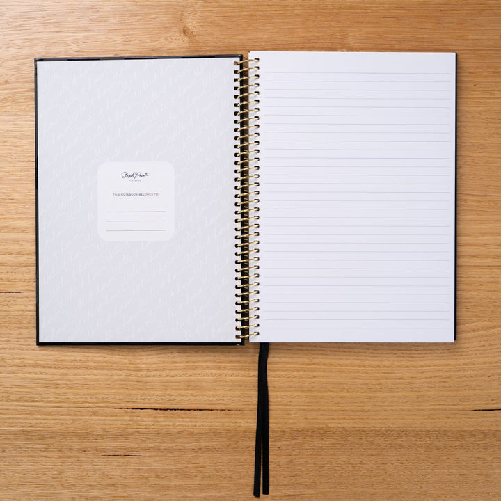 A4 Notebook - Black Polka Dot