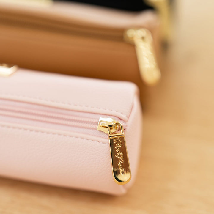 Barrel Vegan Leather Pencil Case - Blush Pink