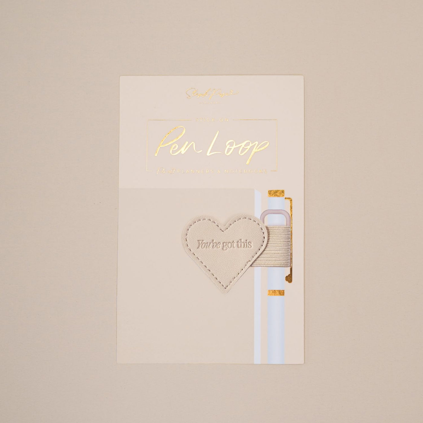 Stick-on Pen Loop - Beige
