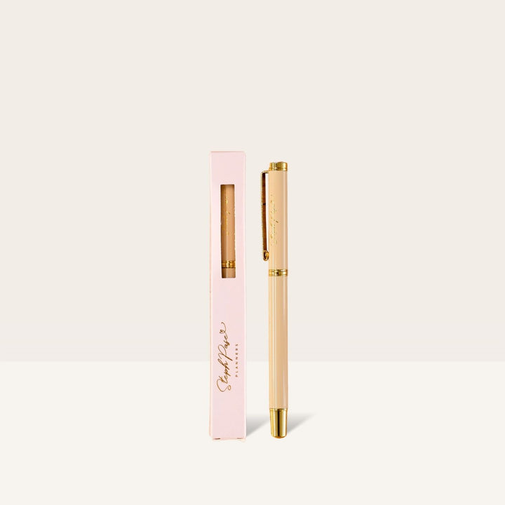 The Essential  Pen - Beige w/ Gold