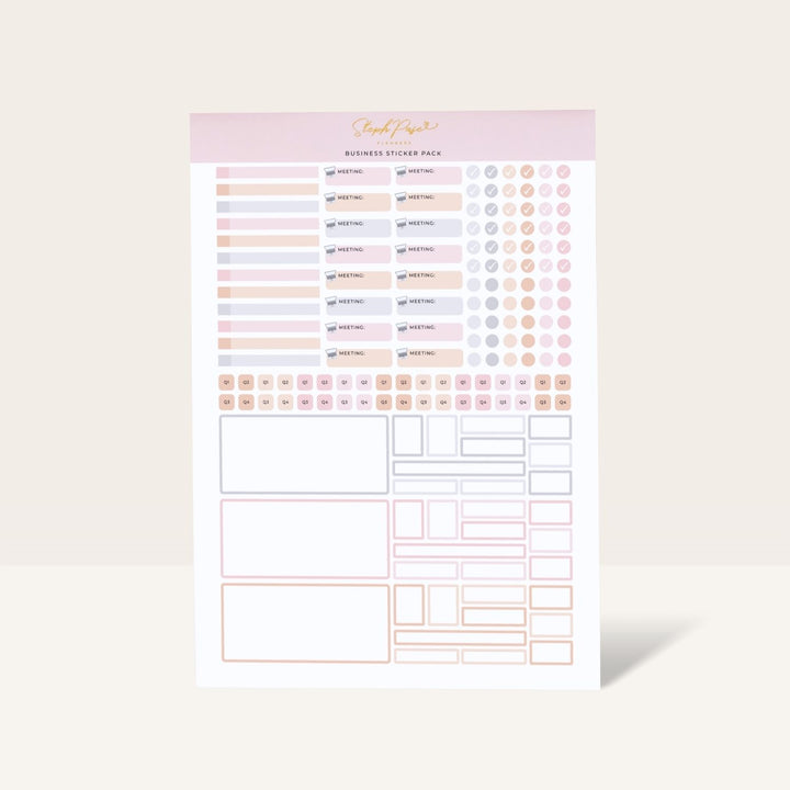 Business Planner Sticker Pack - Blush