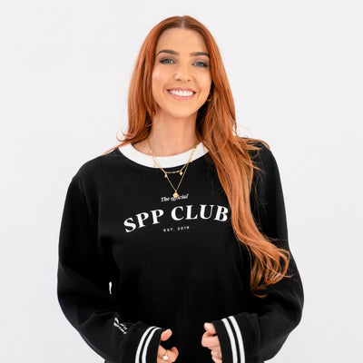 'SPP CLUB' Crew Neck Jumper - Black