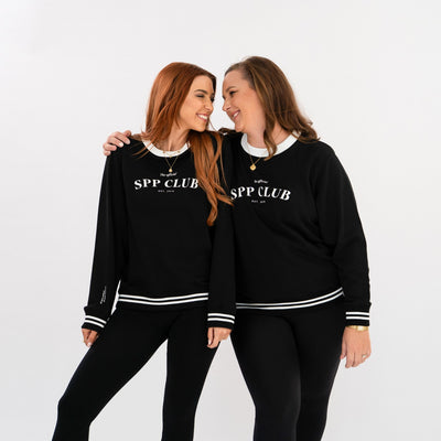 'SPP CLUB' Crew Neck Jumper - Black
