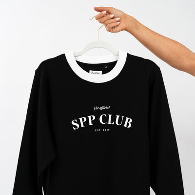 'SPP CLUB' Crew Neck Jumper - Black